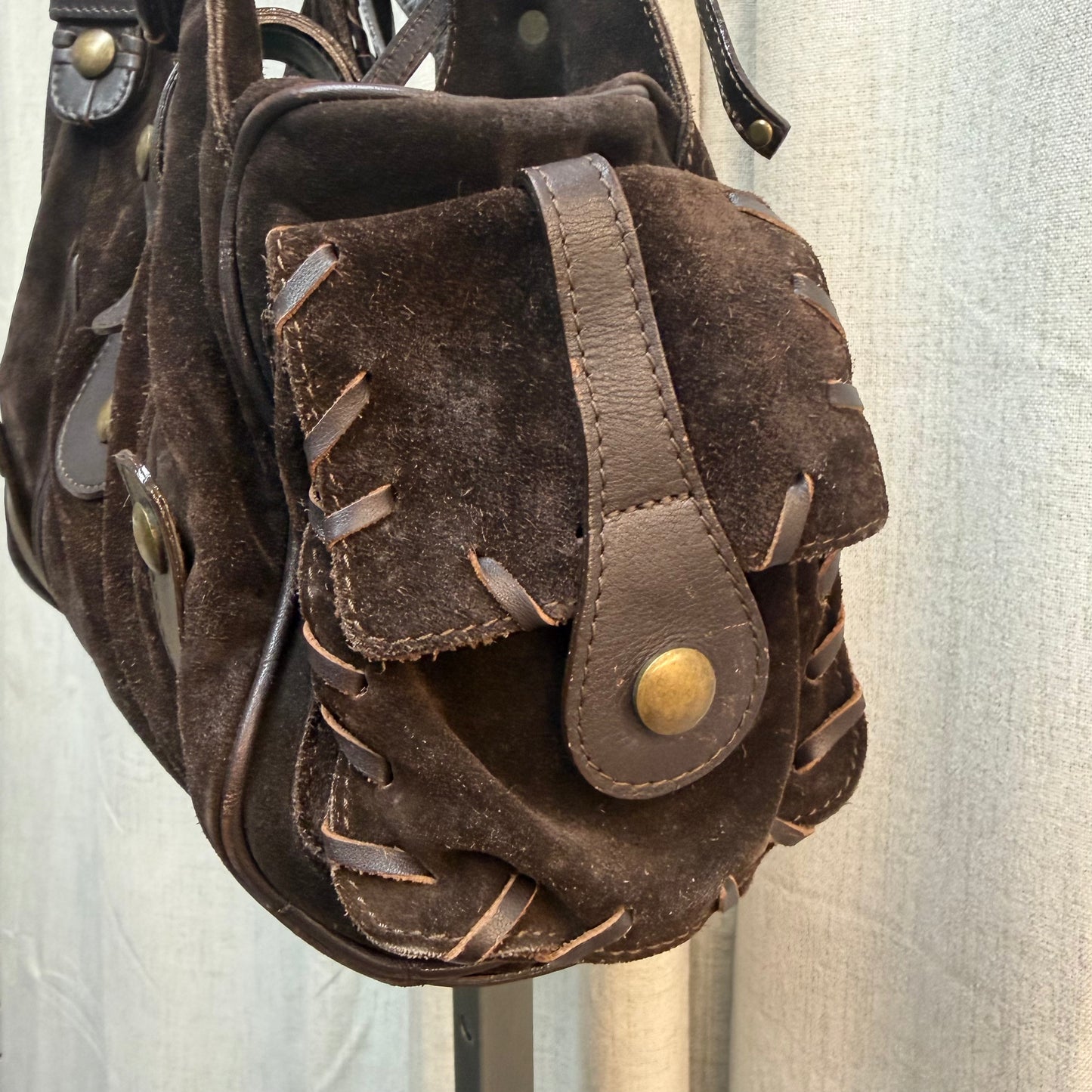 Brown Suede Chloe Silverado Bag