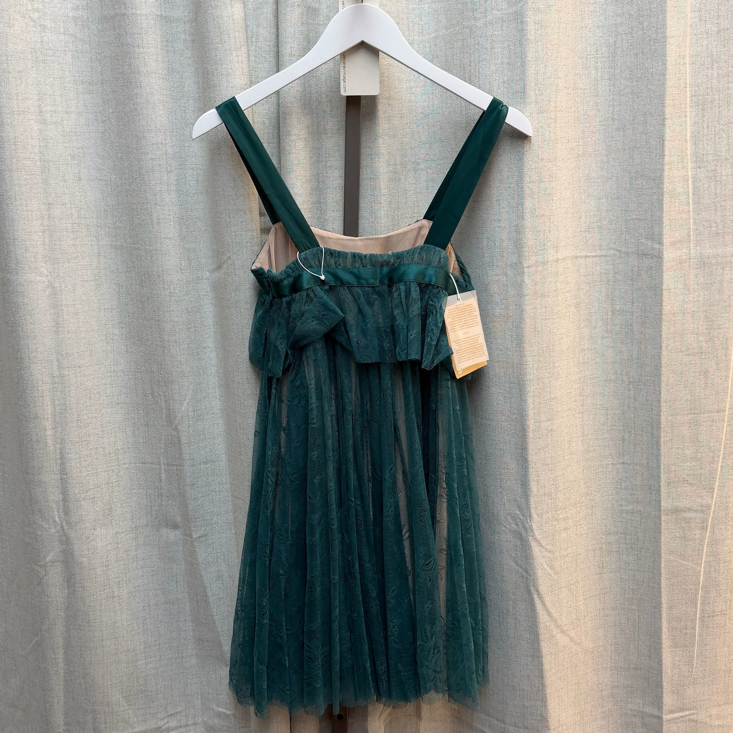 John Galliano Teal Lace Babydoll Mini Dress