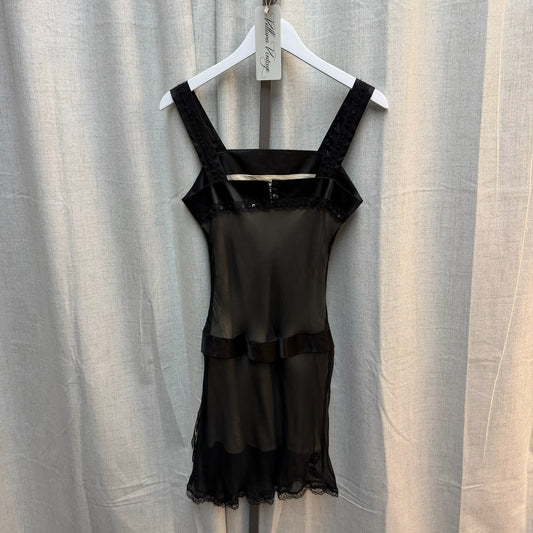 Jacqueline Riu Black Silk Floral Mini Dress