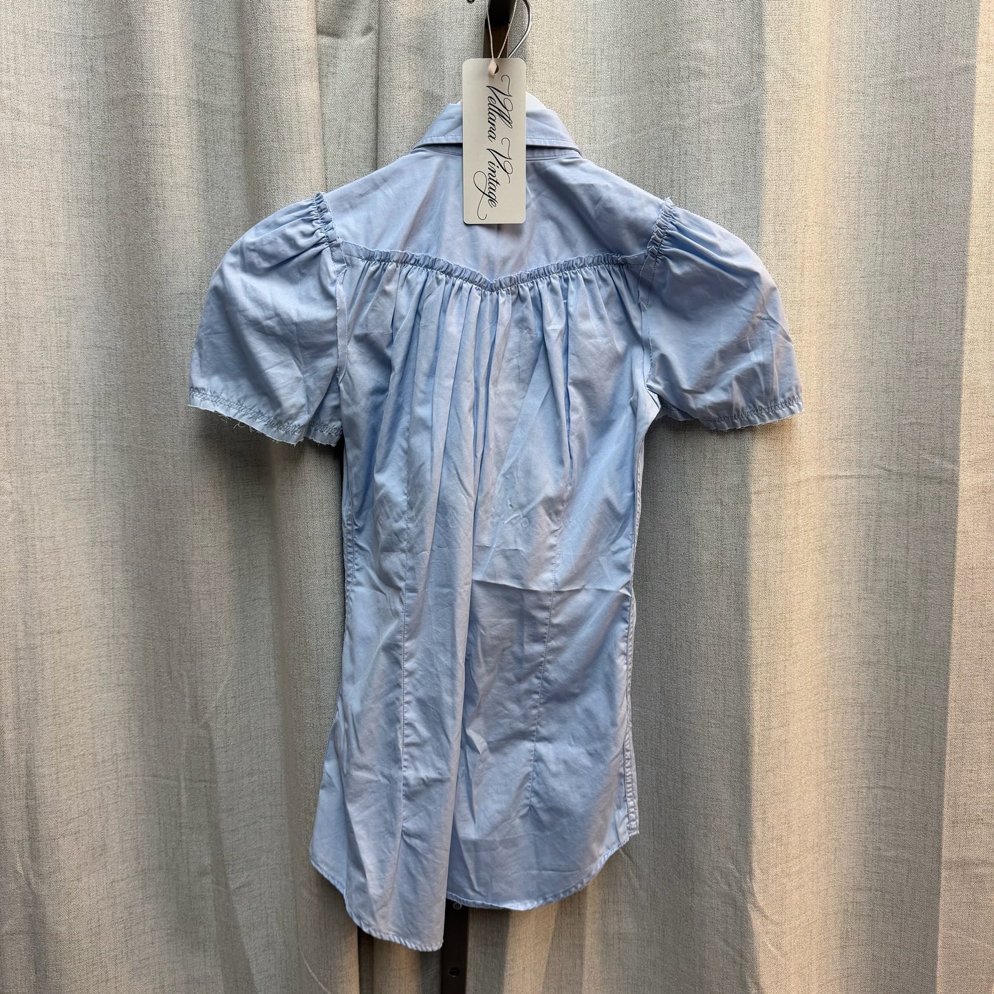 Dsquared2 Light Blue Puff Sleeve Button-Up Shirt