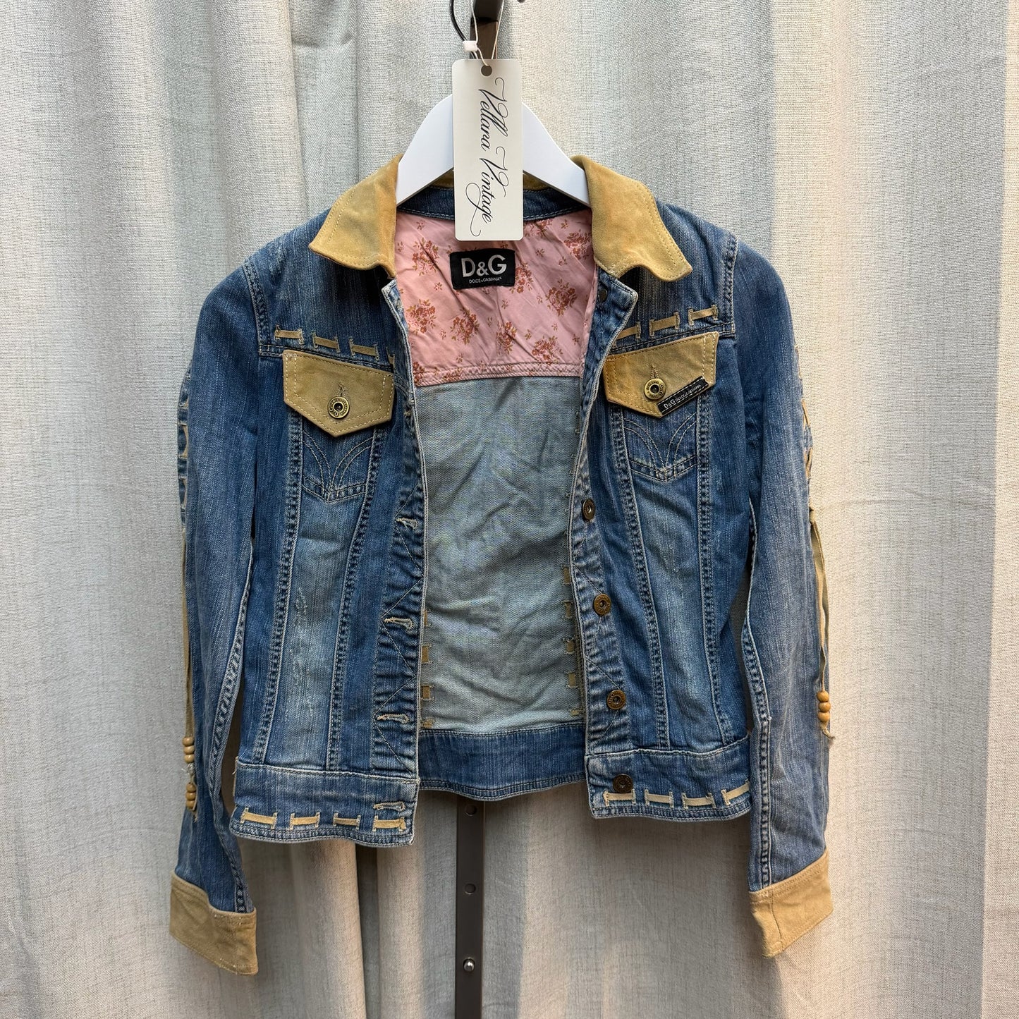 D&G Denim Jacket + Capri Set with Suede Accents (2000s)