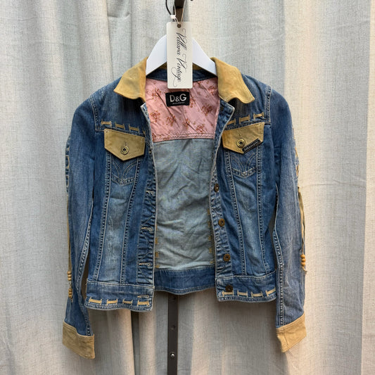 D&G Denim Jacket + Capri Set with Suede Accents (2000s)