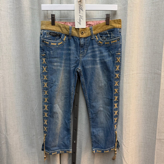 D&G Denim Jacket + Capri Set with Suede Accents (2000s)