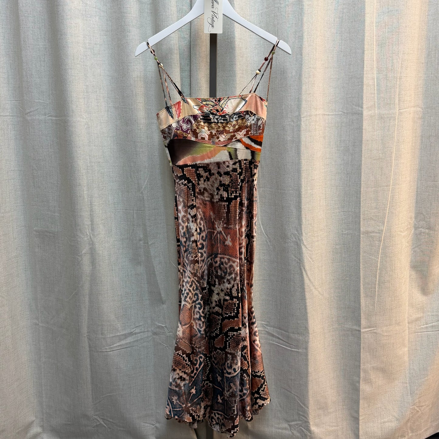 Just Cavalli Silk Python Midi Dress