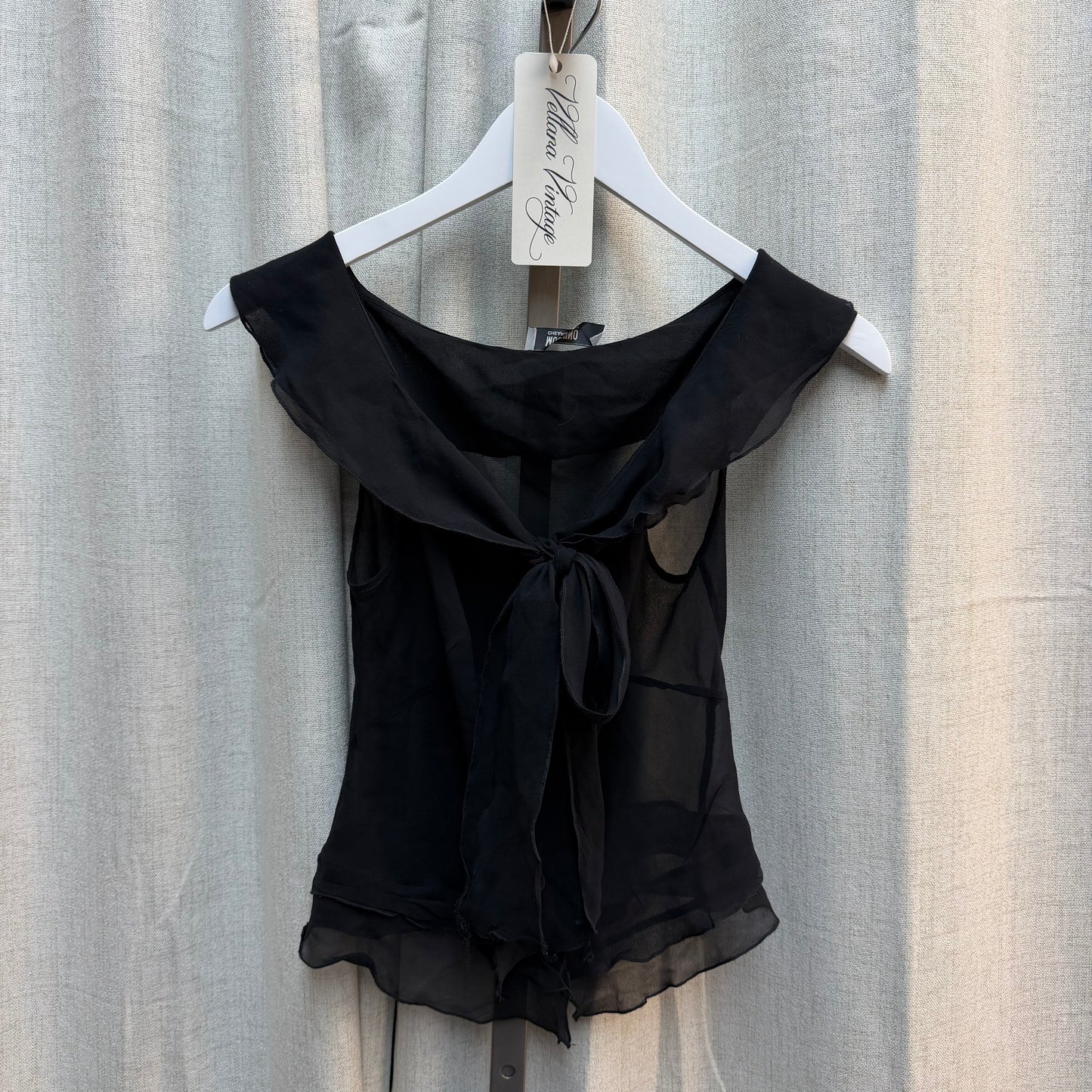 Black Moschino Cheap & Chic Sheer Silk Top