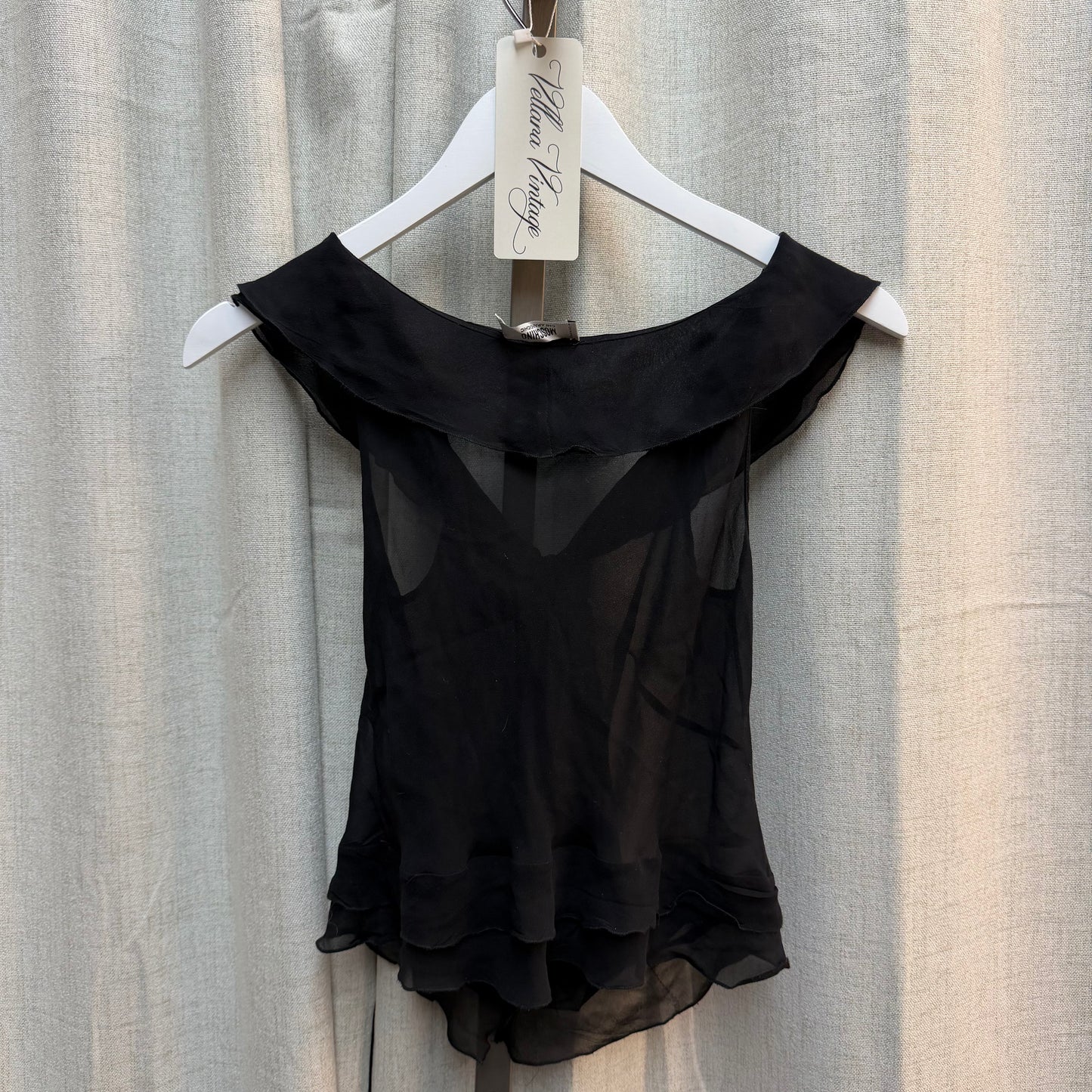 Black Moschino Cheap & Chic Sheer Silk Top