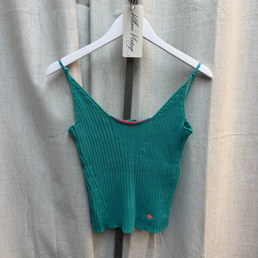 Burberry Turquoise Rib Knit Tank