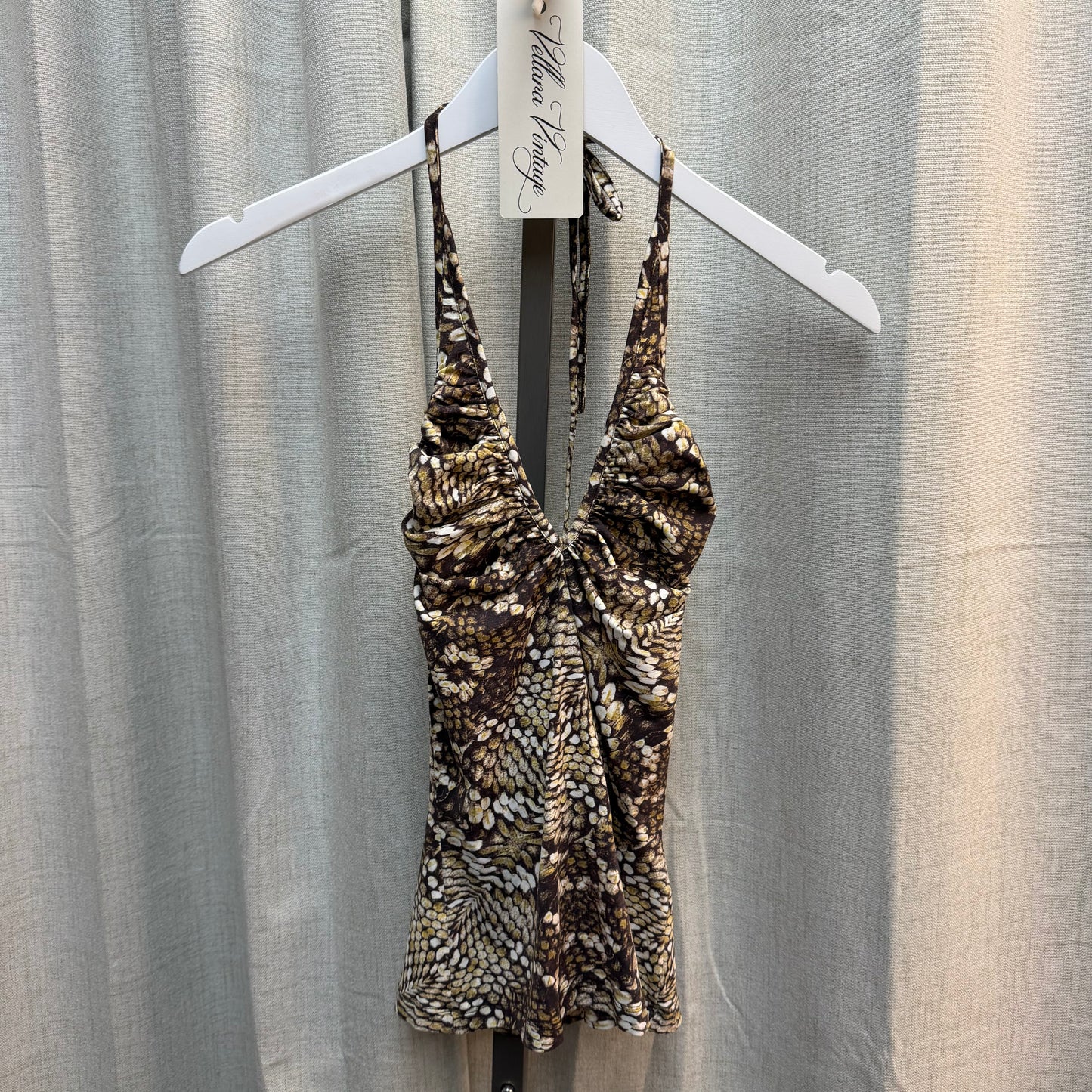 Just Cavalli Snake Print Halter Top