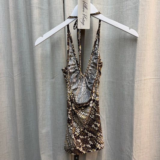 Just Cavalli Snake Print Halter Top