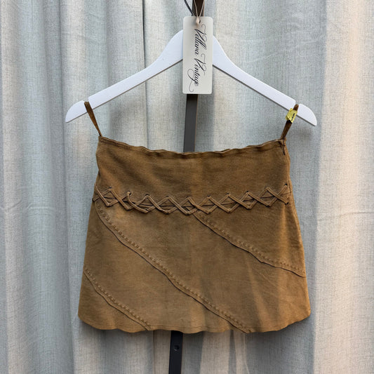 Morgan De Toi Tan Suede Mini Skirt