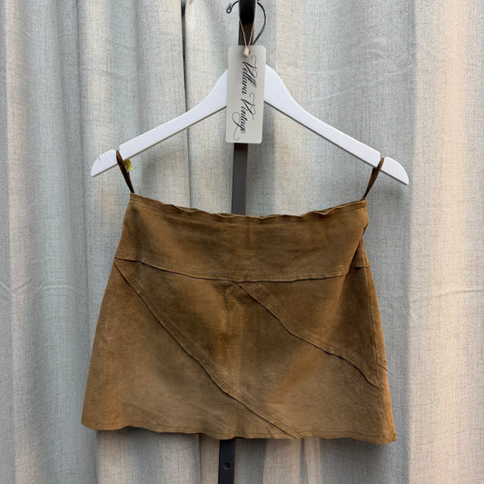 Morgan De Toi Tan Suede Mini Skirt
