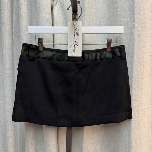 D&G Black Mini Skirt with Pockets and Gold Buttons (2000s)