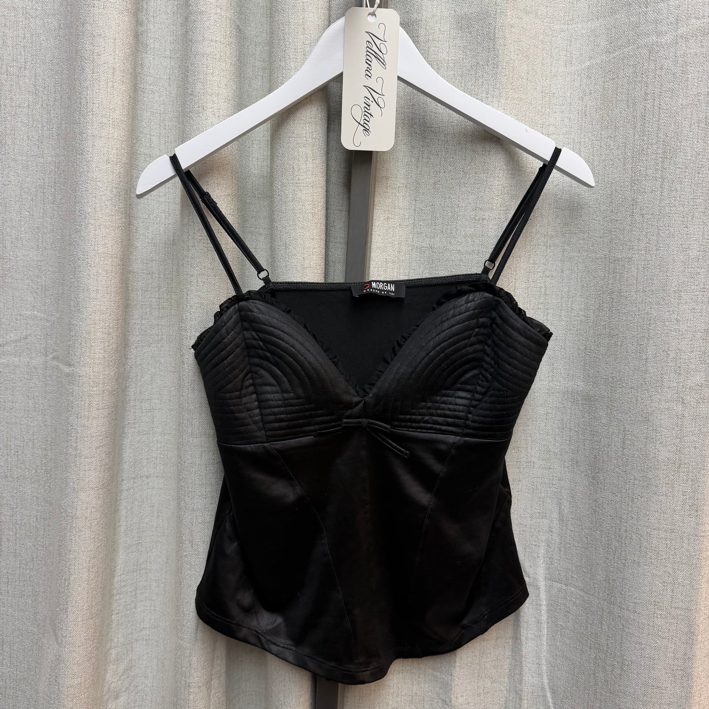 Morgan De Toi Black Sweetheart Top w/ Bow