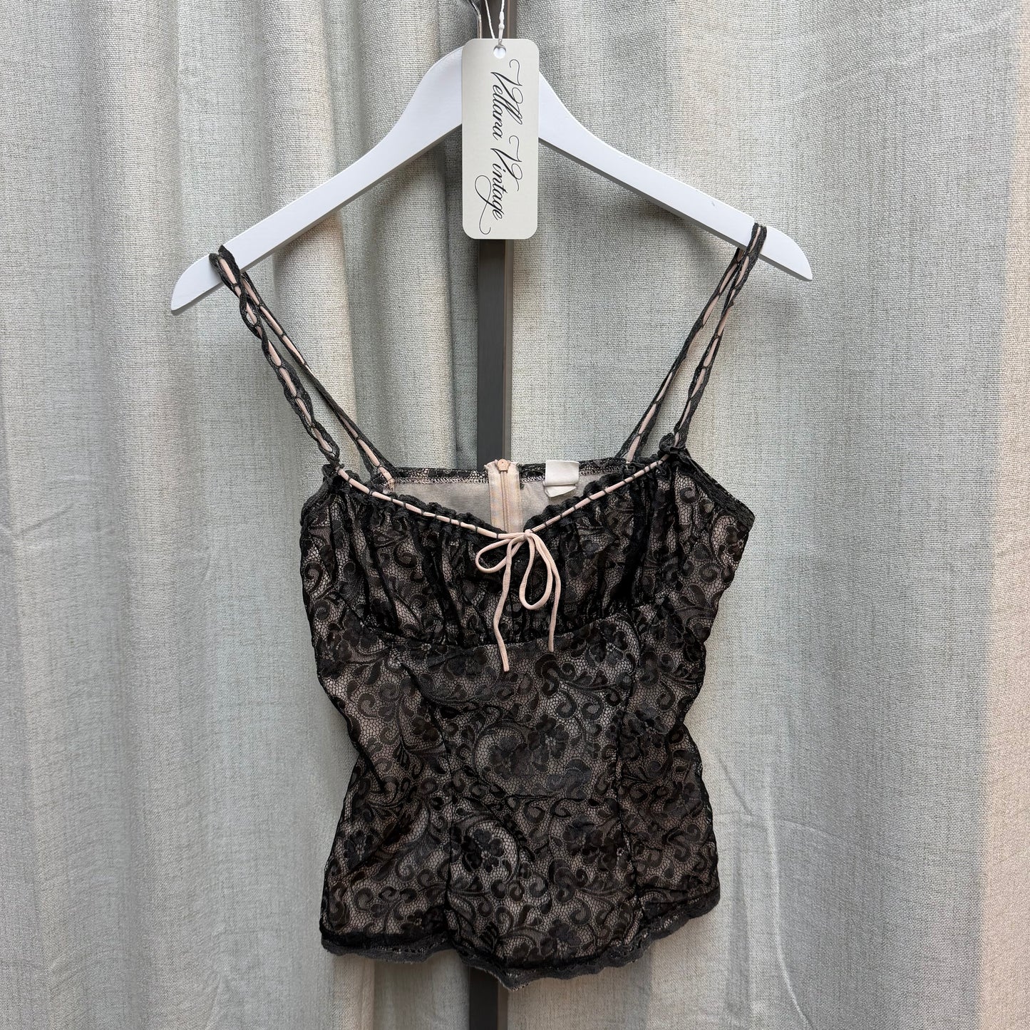 Pink & Black Lace Bustier Top