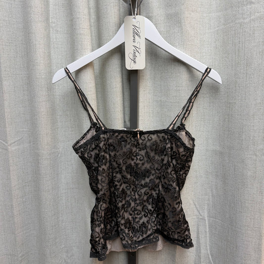 Pink & Black Lace Bustier Top