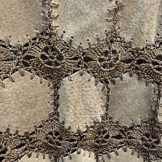Tan Suede Crochet Top