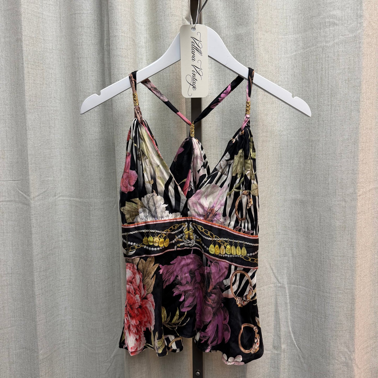 Class by Roberto Cavalli Floral Print 100% Silk Top