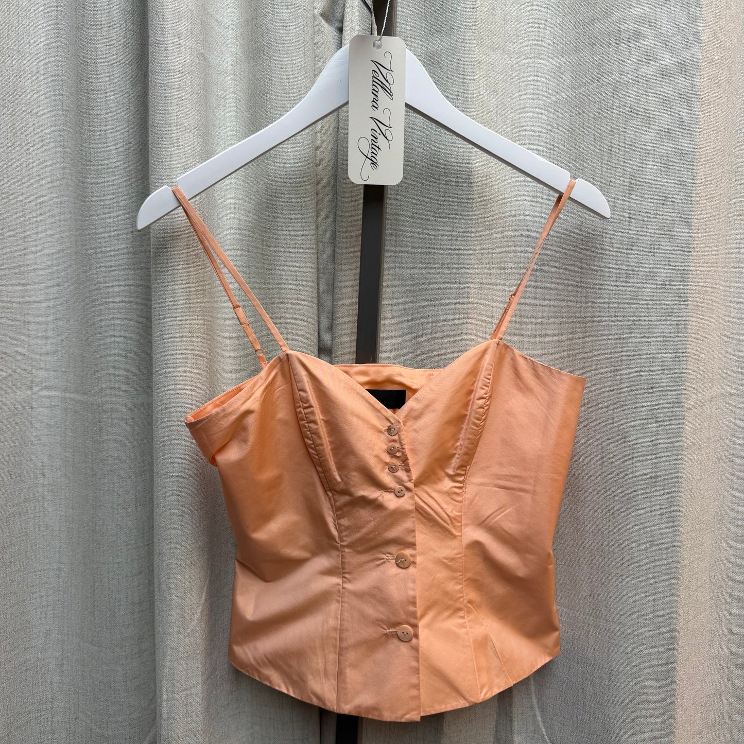 Peach Renato Nucci Button Down Bustier Top