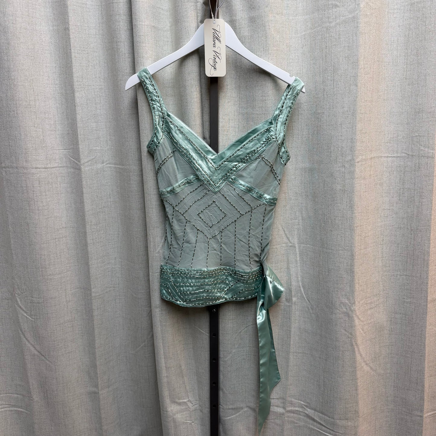 Turquoise Beaded Top