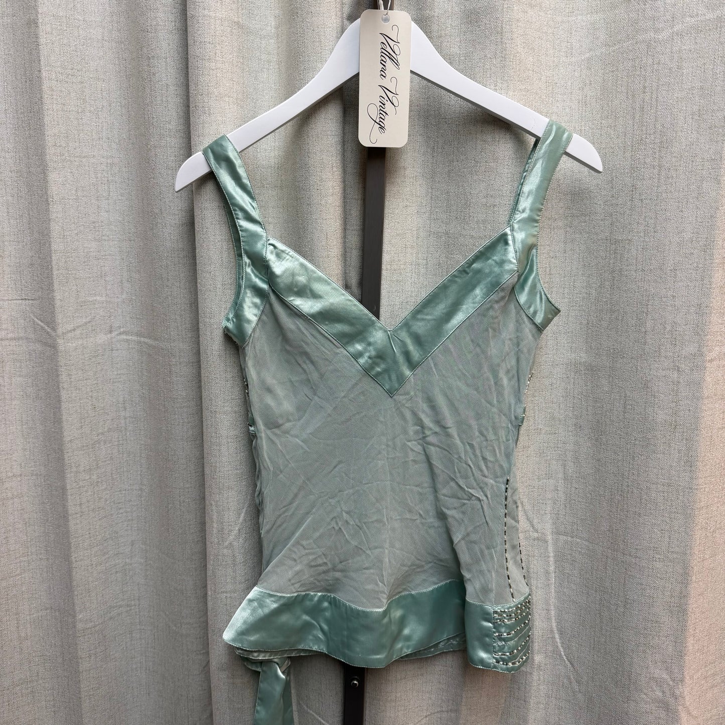 Turquoise Beaded Top