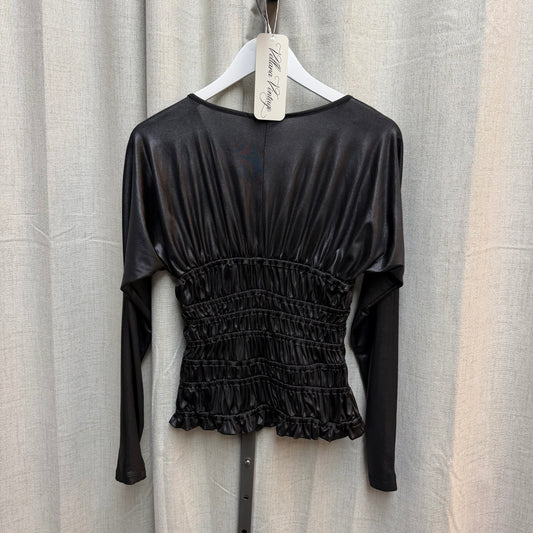 Black Ruched Long Sleeve Top