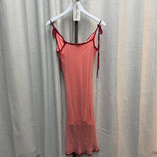 Pink Crocheted Betsey Johnson Midi Dress