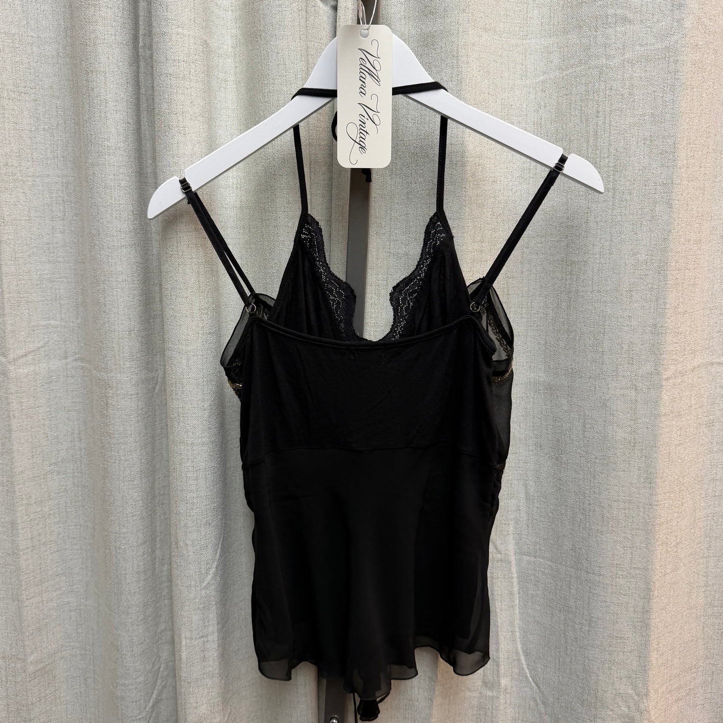 Black and Gold Layered Effect Halter Top