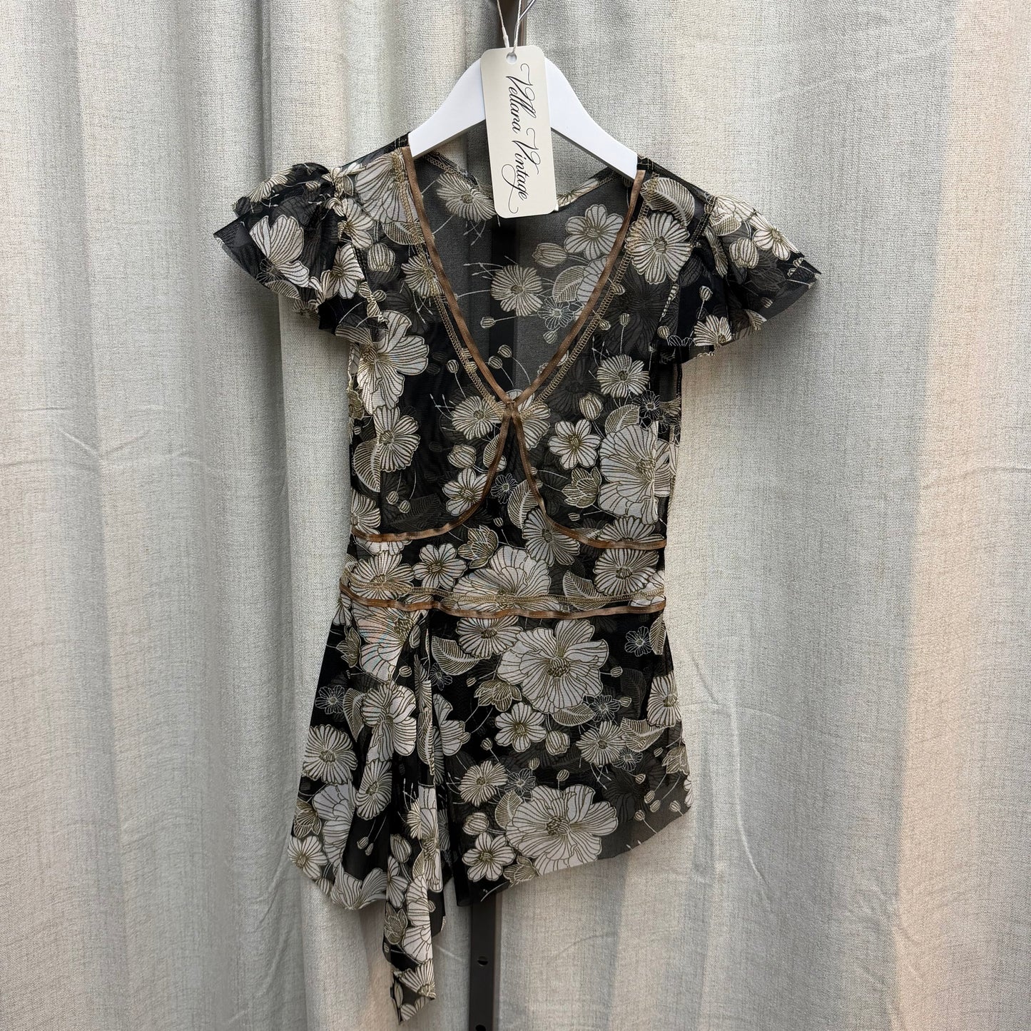 Sheer Brown Floral Top