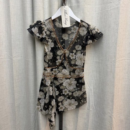 Sheer Brown Floral Top