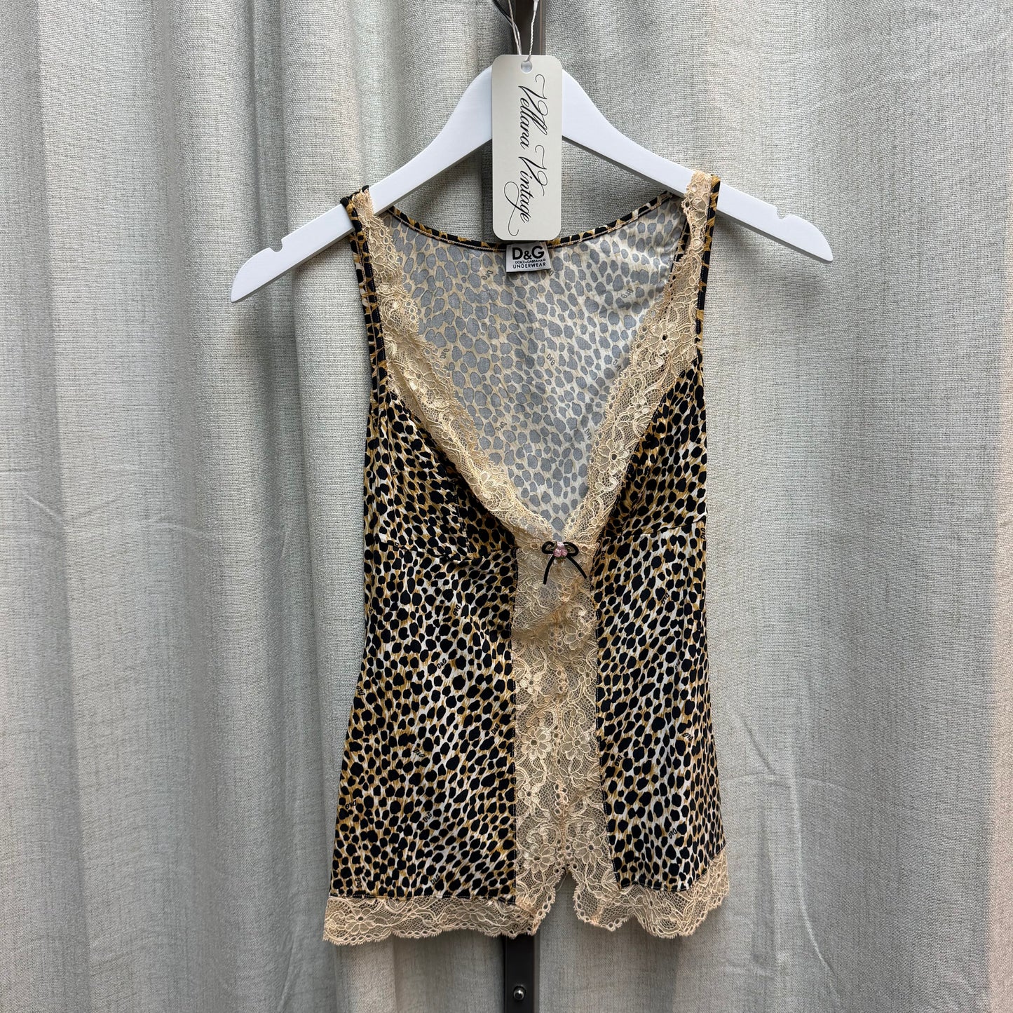 D&G Underwear Cheetah Print & Lace Top