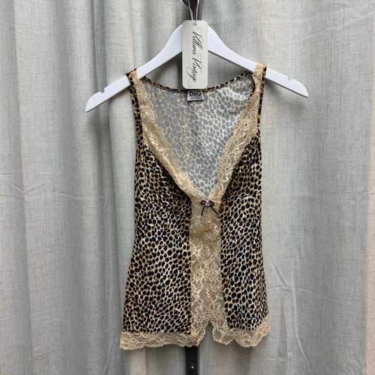 D&G Underwear Cheetah Print & Lace Top