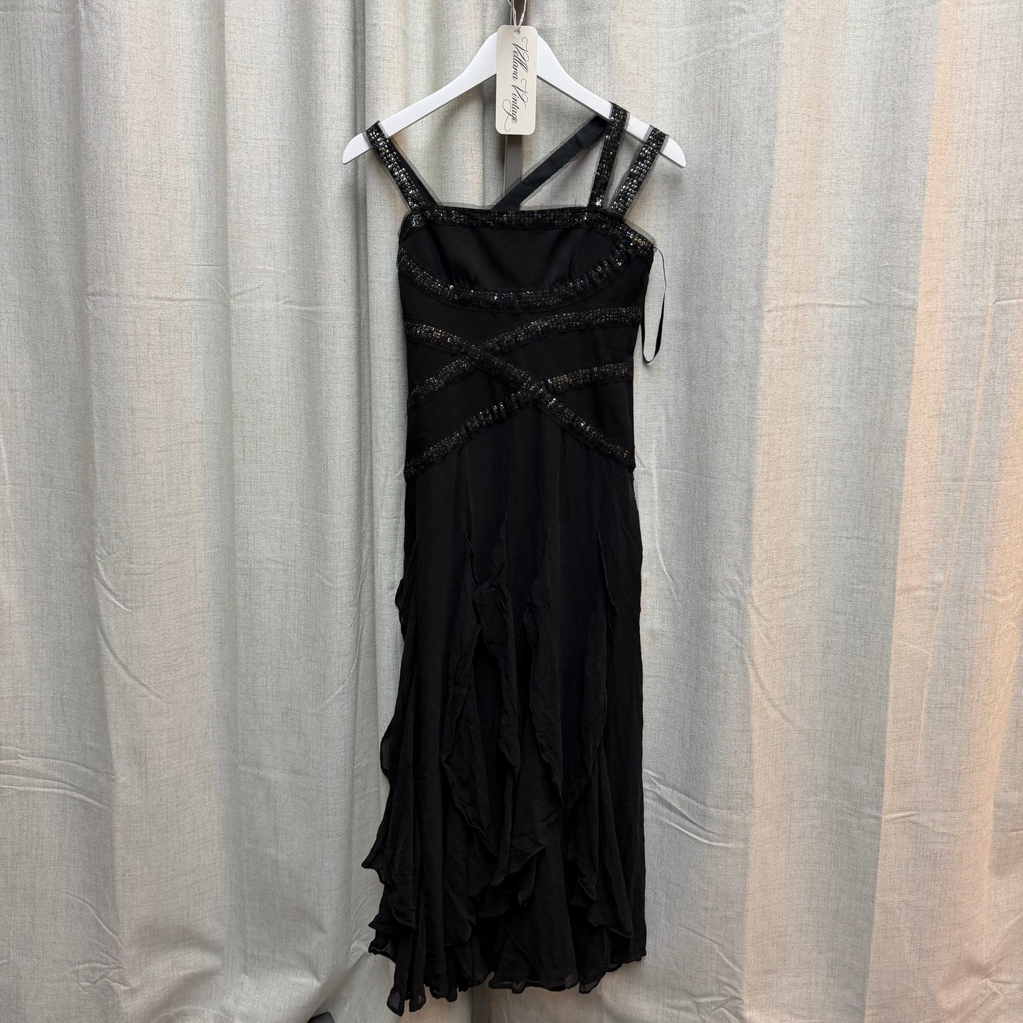 BCBGMaxazria Black Silk Maxi Dress