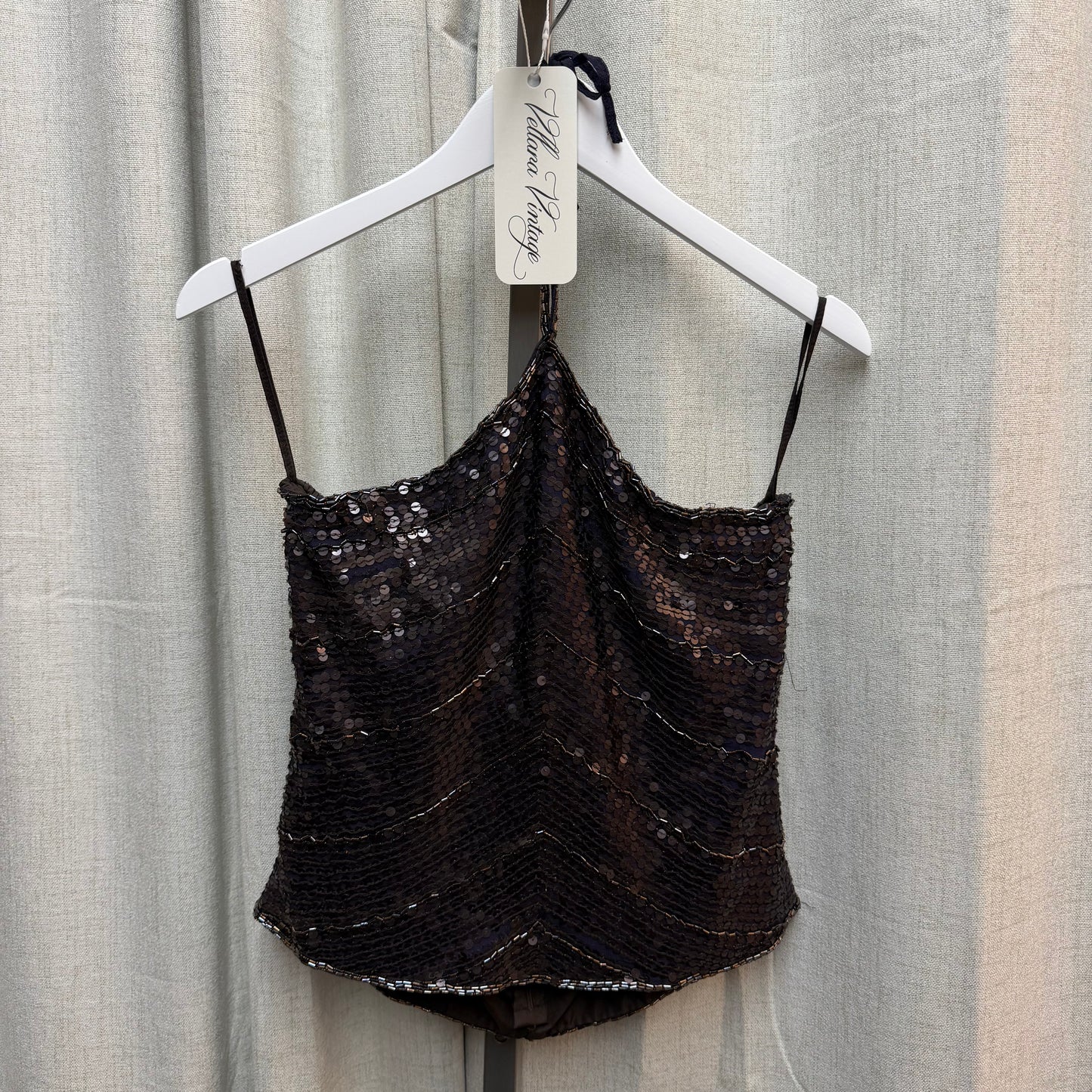 Deep Purple Beaded Halter Top