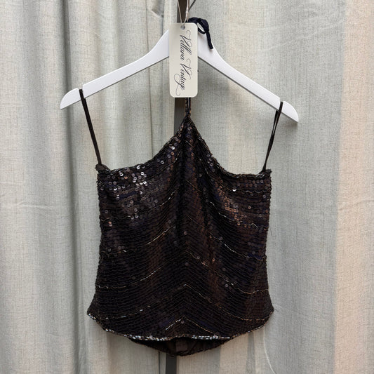 Deep Purple Beaded Halter Top