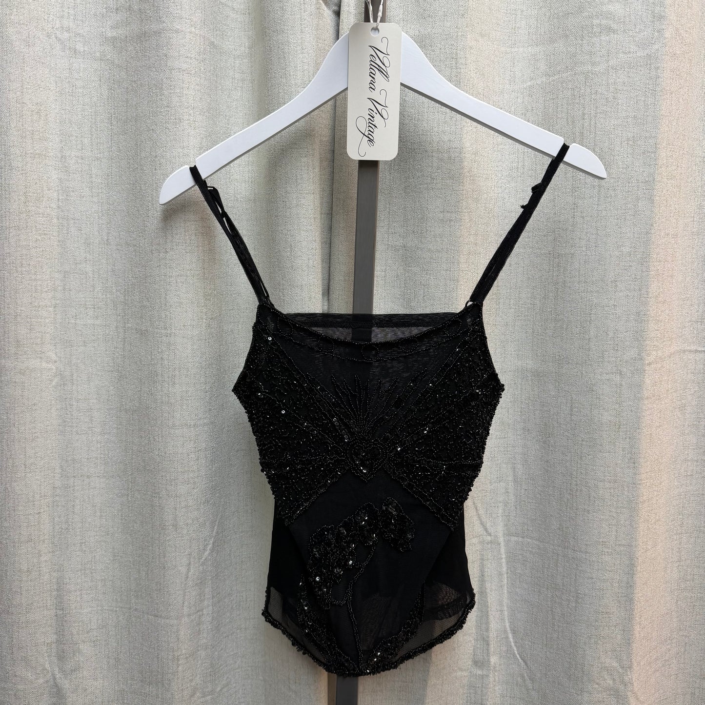 Black Beaded Heart Cami