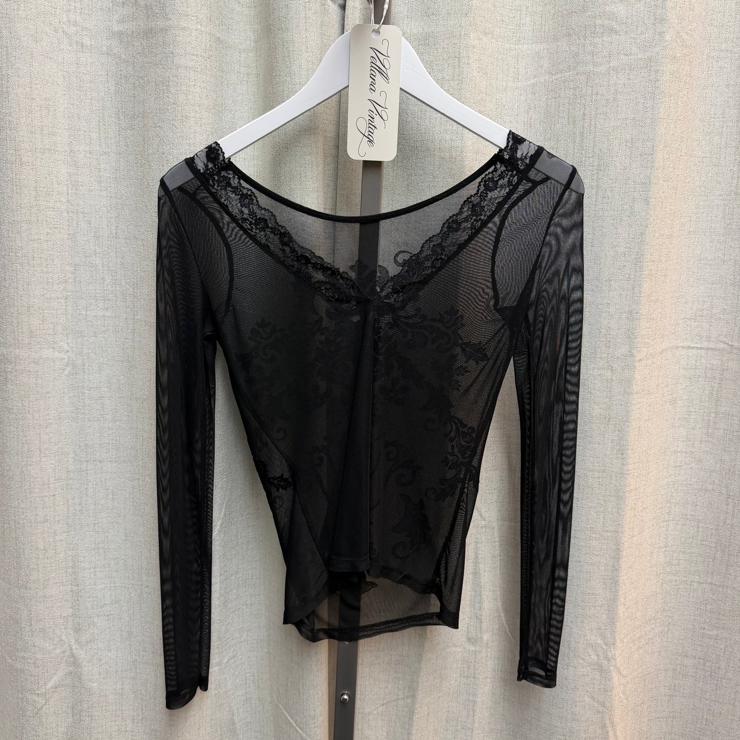 Black Morgan De Toi Mesh Pattern Top