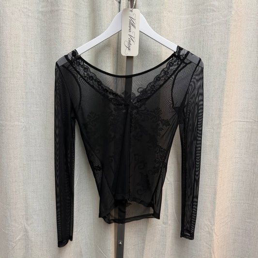 Black Morgan De Toi Mesh Pattern Top