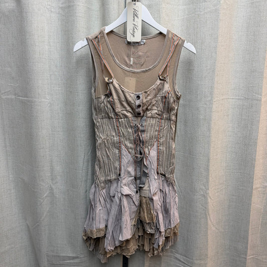 Beige Layered Effect Euro Mini Dress