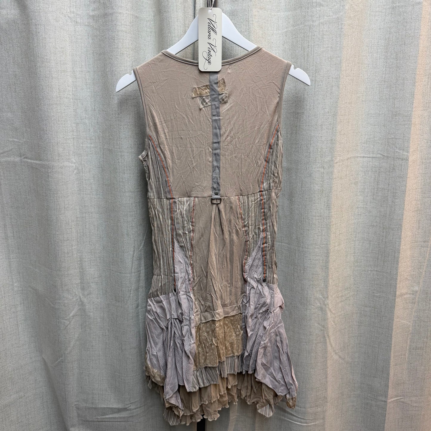 Beige Layered Effect Euro Mini Dress