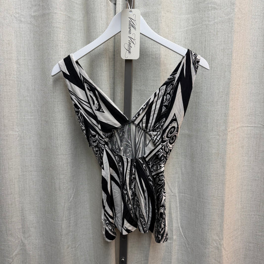 Just Cavalli Black & White Print Top