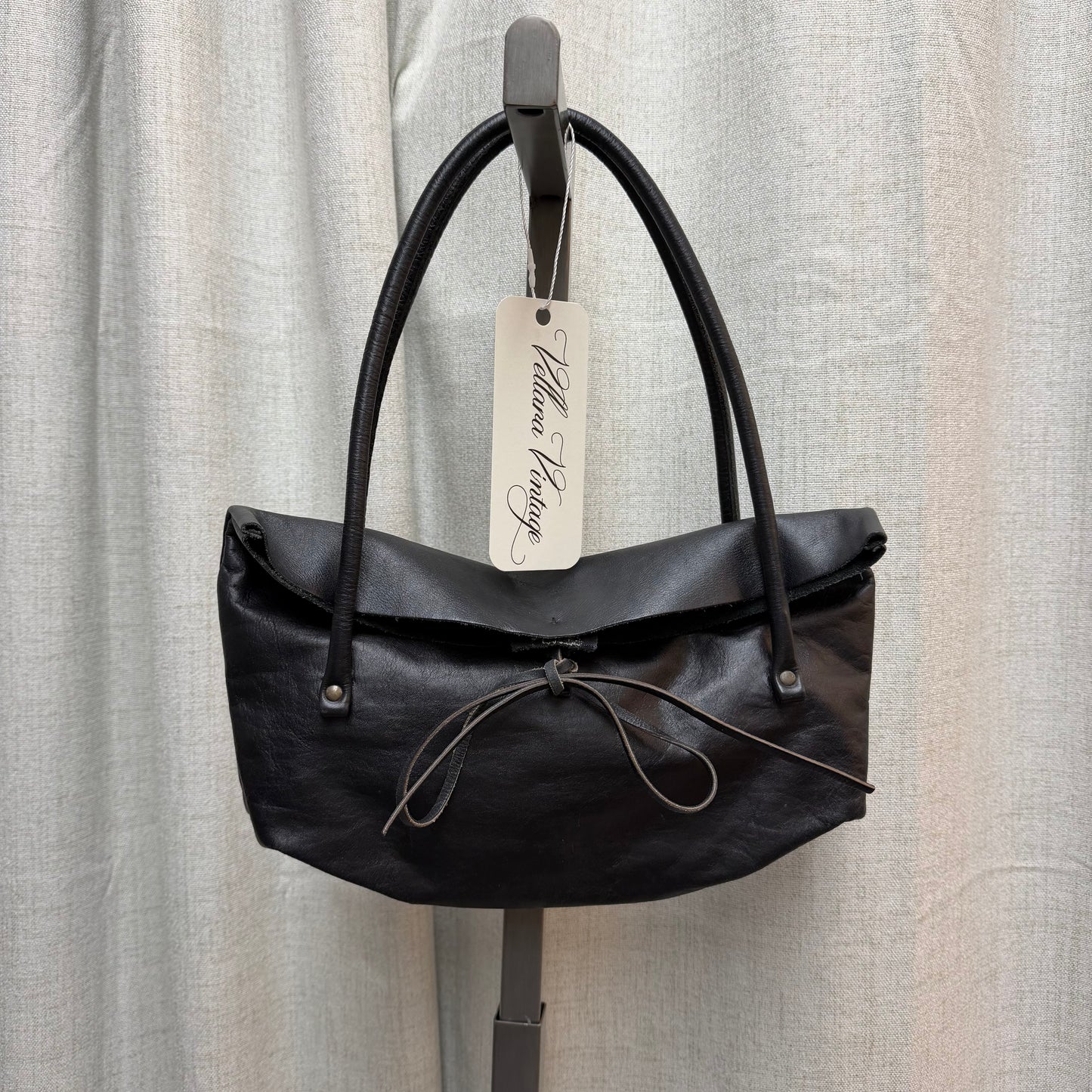 Miu Miu Black Leather Bow Shoulder Bag w/ Wallet Attached