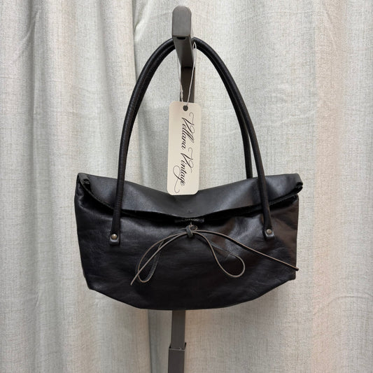 Miu Miu Black Leather Bow Shoulder Bag w/ Wallet Attached