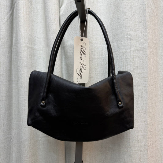 Miu Miu Black Leather Bow Shoulder Bag w/ Wallet Attached