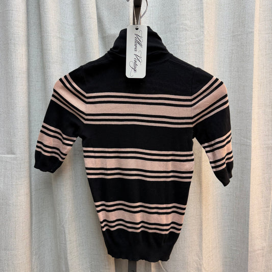Miu Miu Black & Pink Striped Top and Cardigan Set