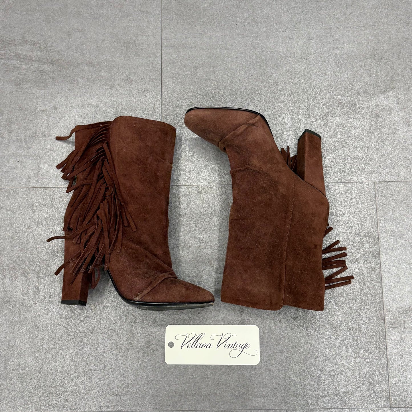 Giuseppe Zanotti Brown Suede Fringe Boots