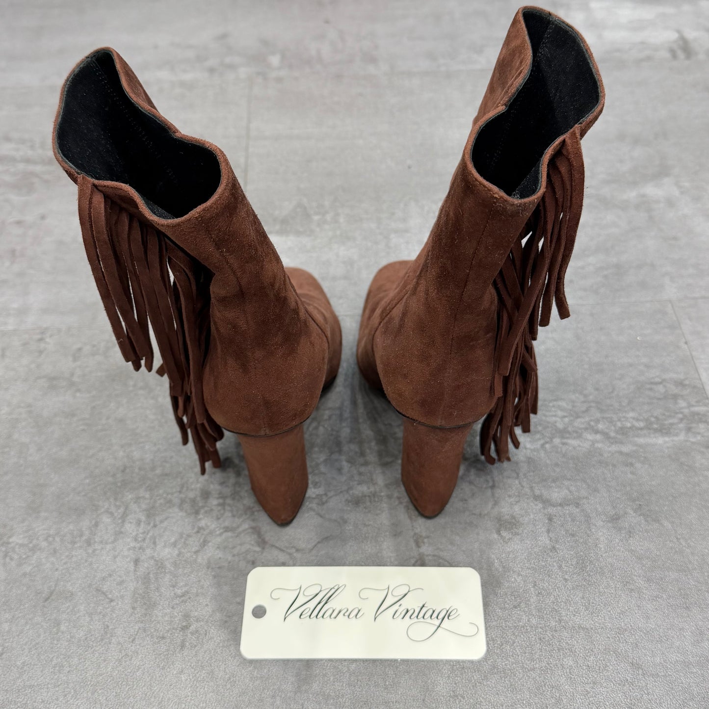 Giuseppe Zanotti Brown Suede Fringe Boots