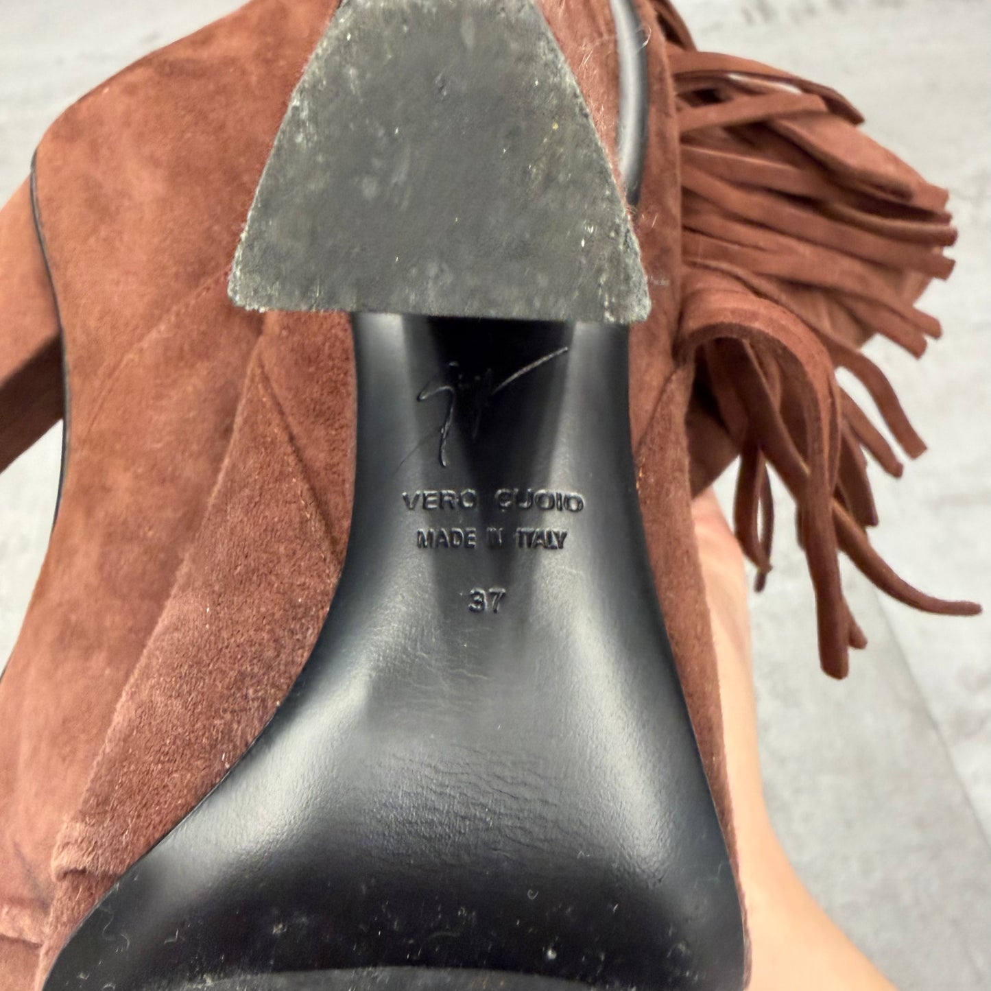Giuseppe Zanotti Brown Suede Fringe Boots