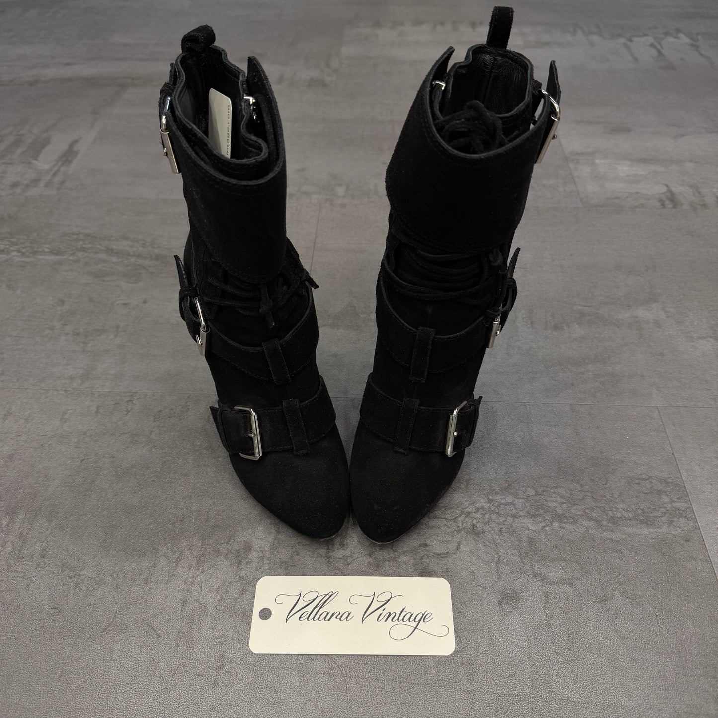 Giuseppe Zanotti Black Suede Stiletto Boots