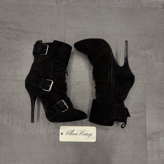Giuseppe Zanotti Black Suede Stiletto Boots
