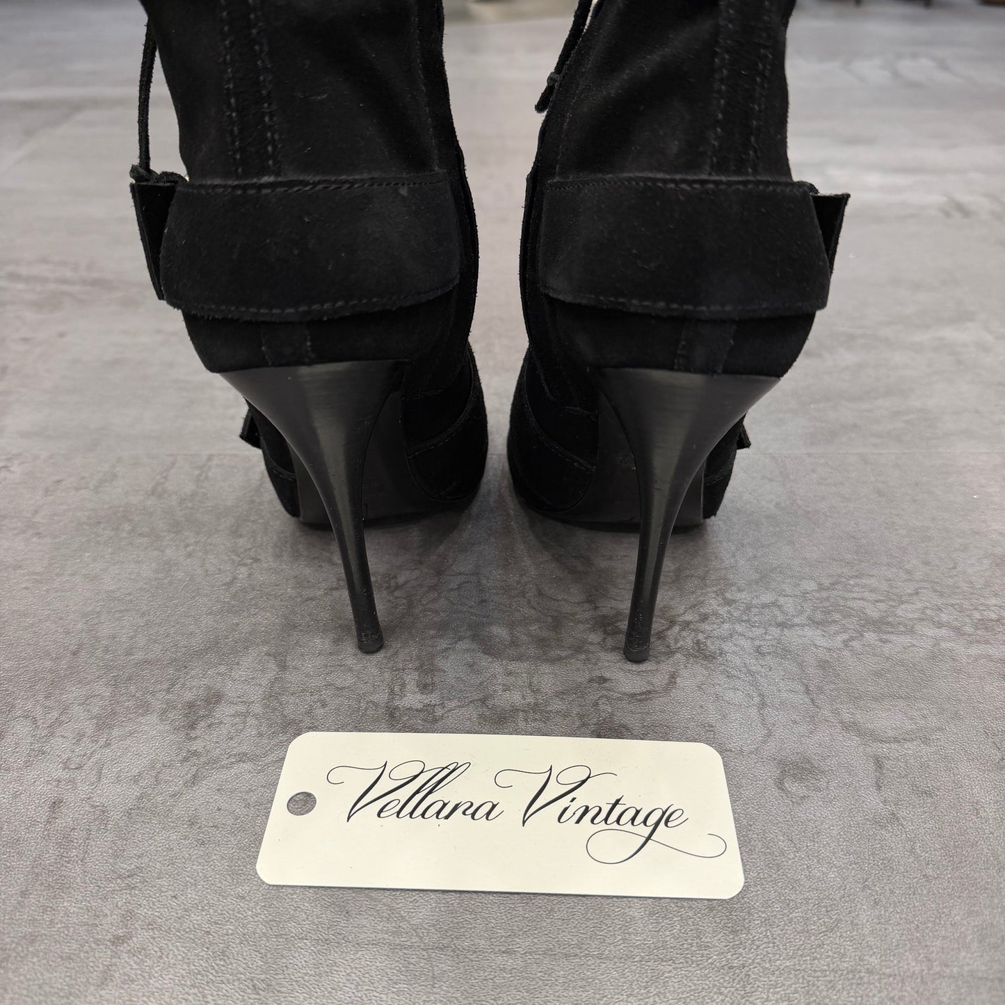 Giuseppe Zanotti Black Suede Stiletto Boots